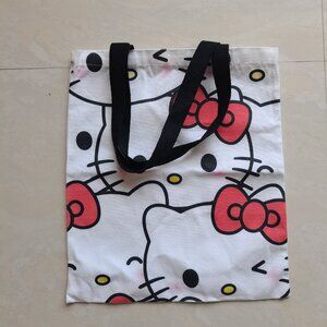 Hello Kitty Canvas Tote White Black